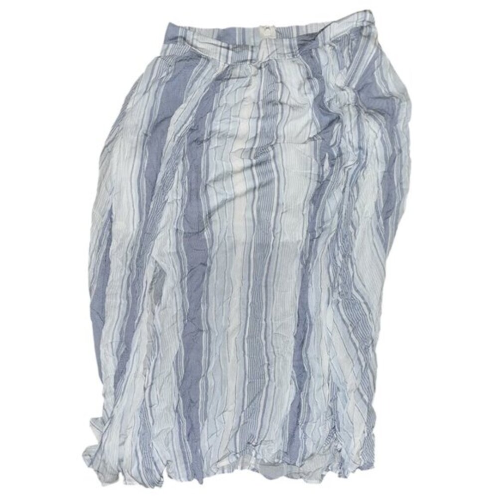 Torrid‎ Blue White Striped Lined Maxi Skirt Sz 1 | Pockets Boho Coastal Preppy